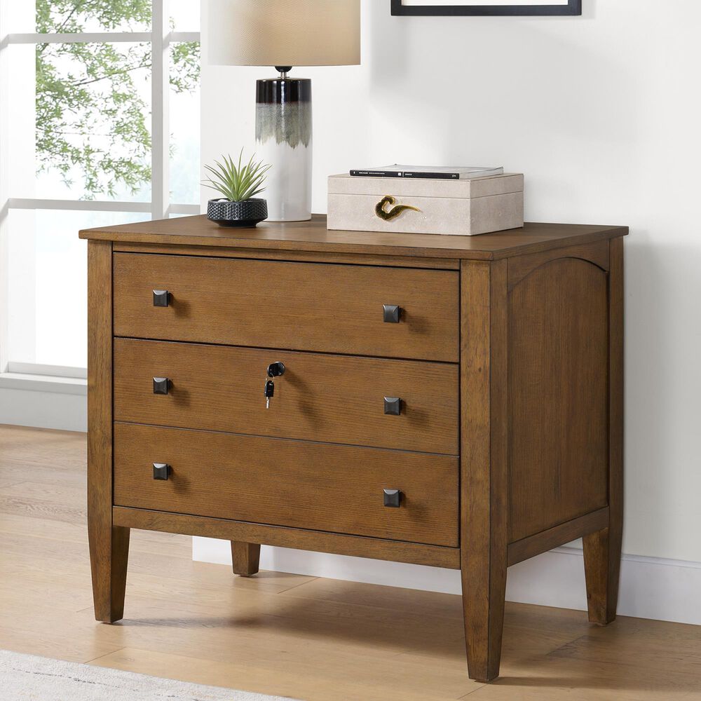 Mayberry Hill Portico 3-Drawer File Cabinet in Brown Oak, , large