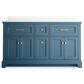 Kohler Charlemont 60" Double Bathroom Vanity in Tidal Blue with 3 cm White Quartz Top and Rectangular Sinks, , large