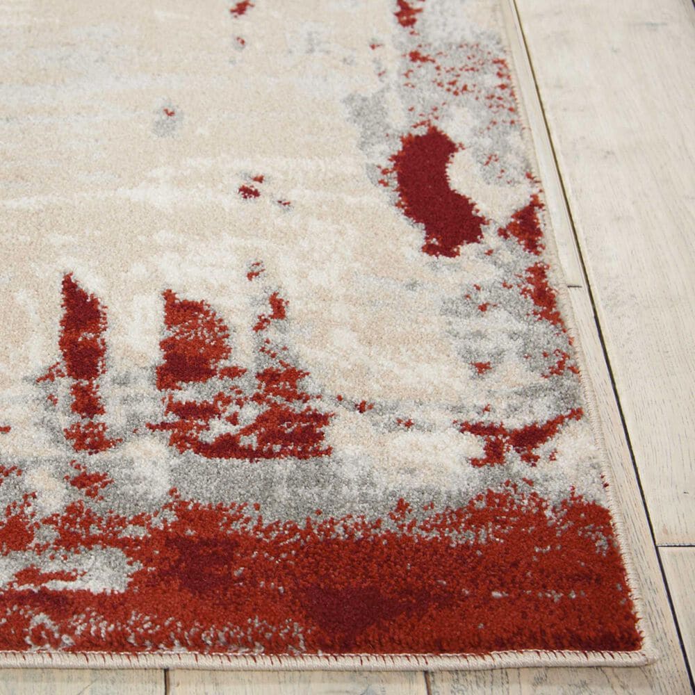 Nourison Maxell Ivory and Red 2&#39;2&quot; x 7&#39;6&quot; Runner, , large