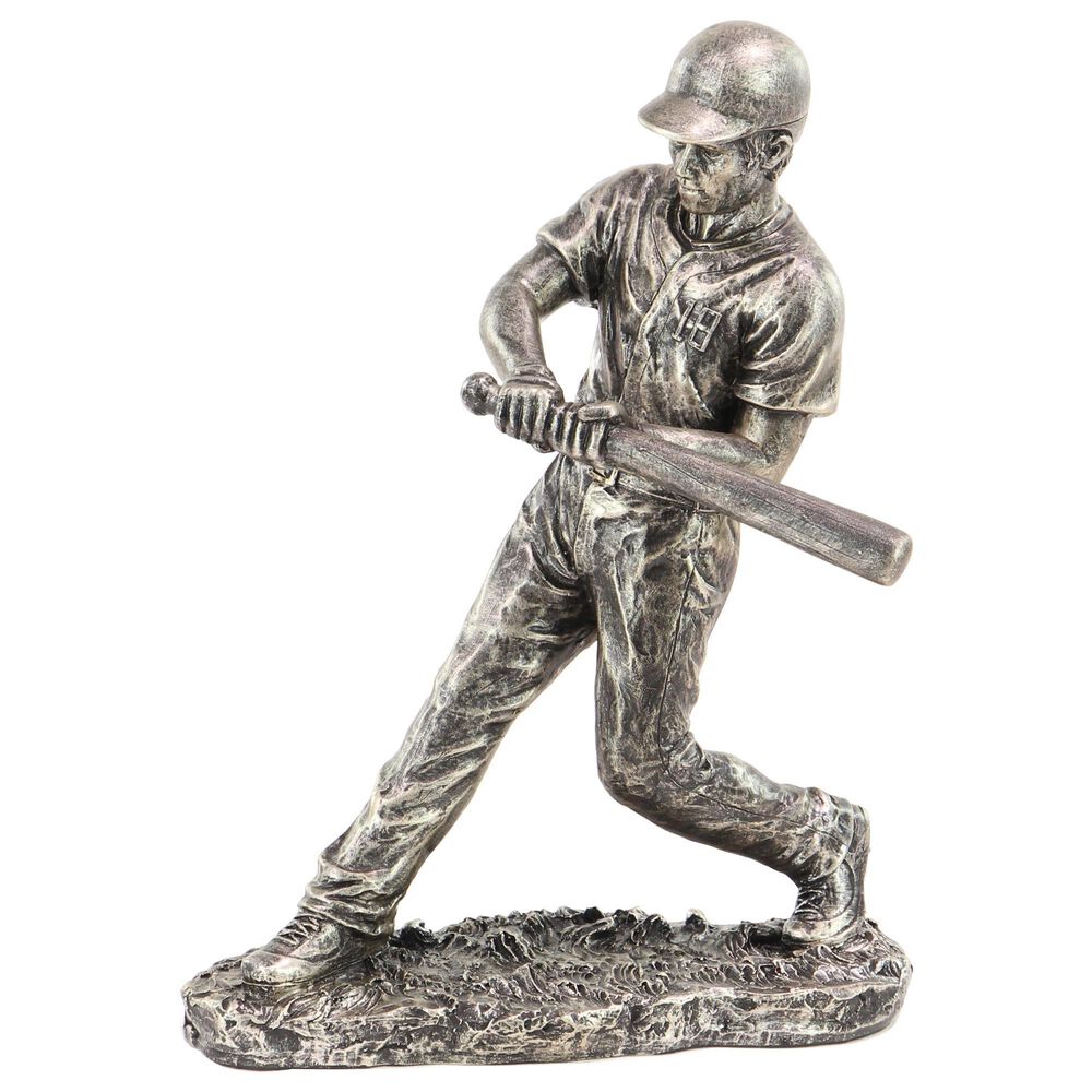 Maple and Jade Baseball Player Sculpture in Silver, , large
