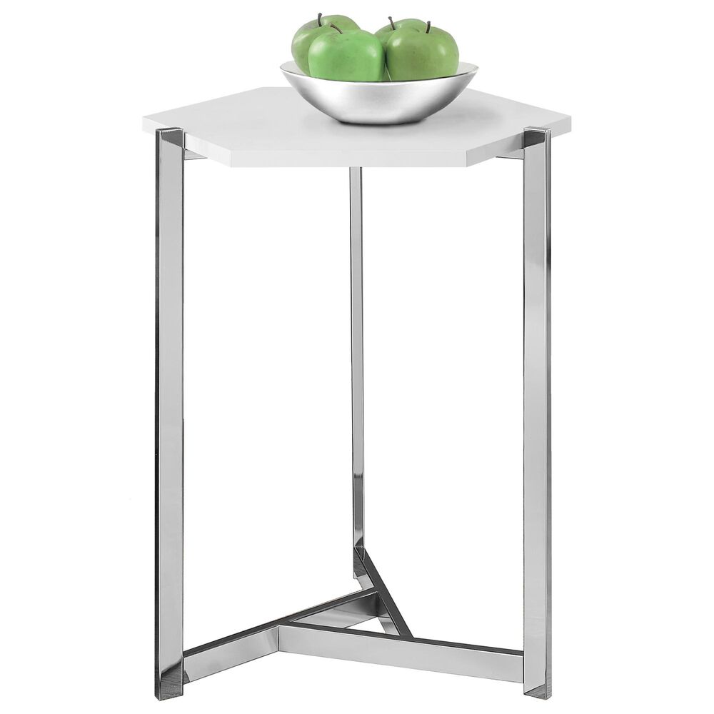 Monarch Specialties Contemporary Accent Table in White, , large