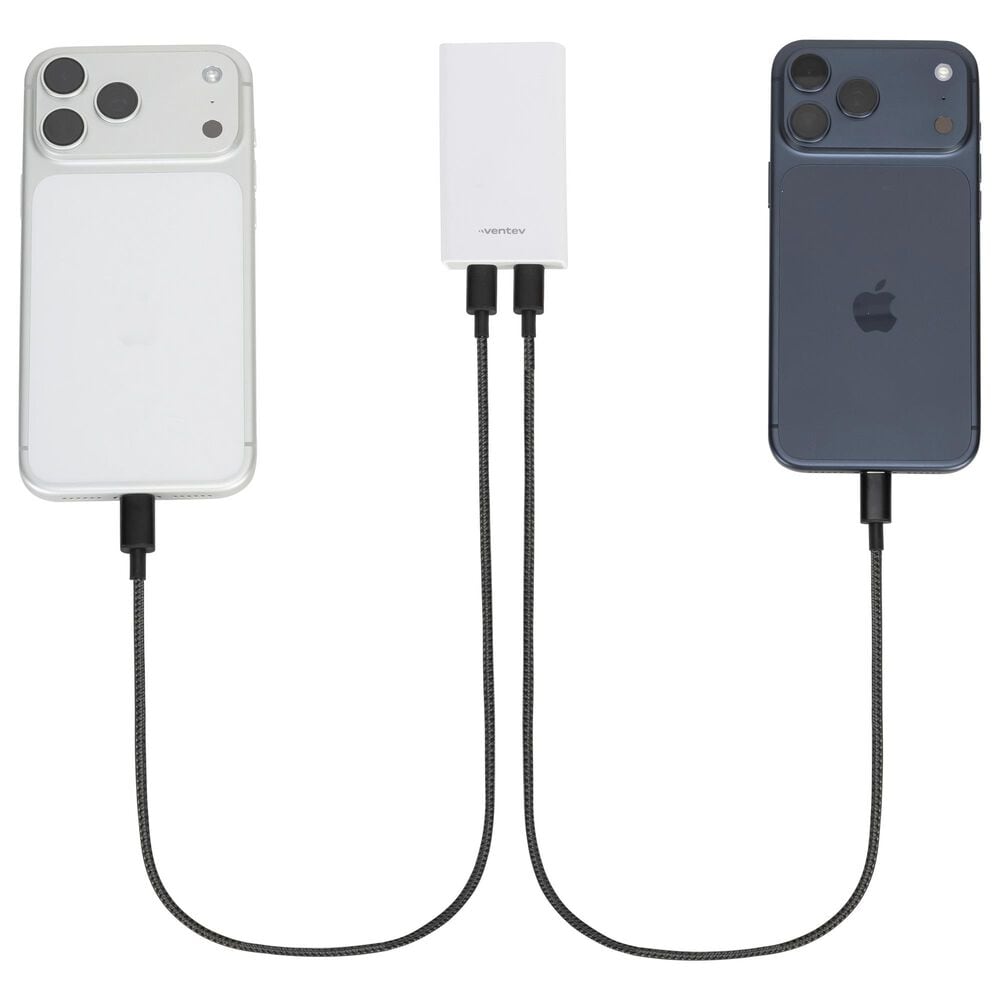 Ventev 65W Dual USB-C Slim Wall Charger in White, , large