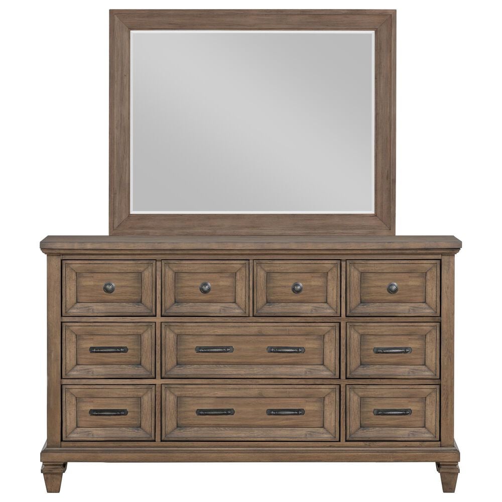 New Heritage Design Mariana 9-Drawer Dresser and Mirror in Vintage Mocha, , large