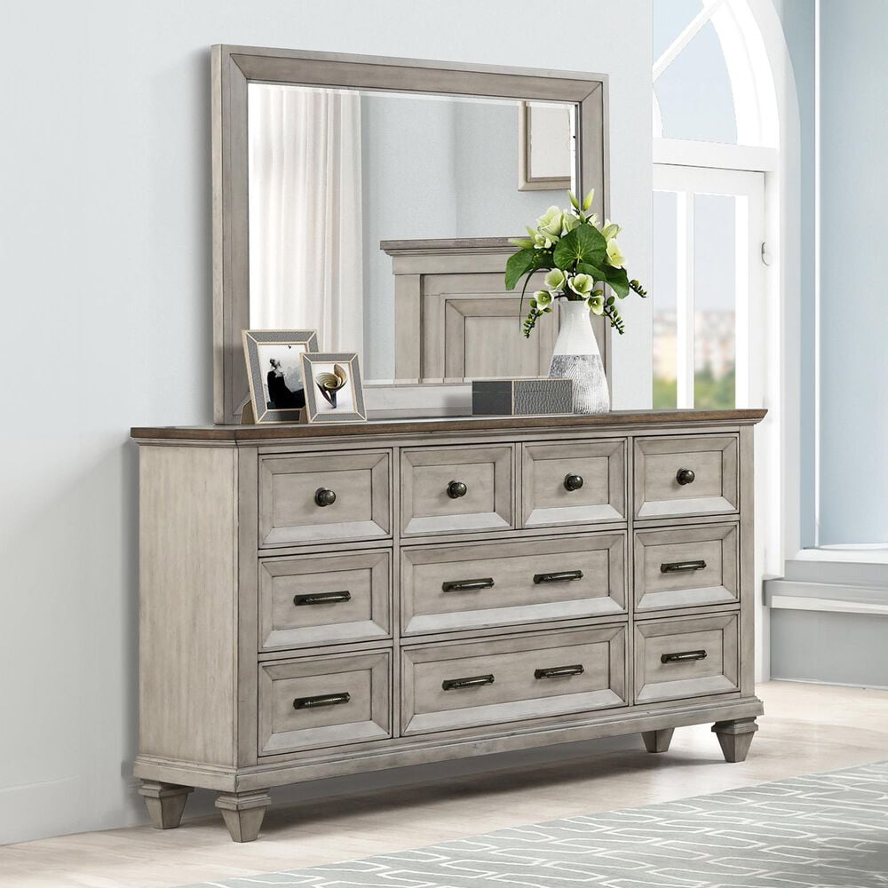 New Heritage Design Mariana Dresser Mirror in Vintage Cream, , large