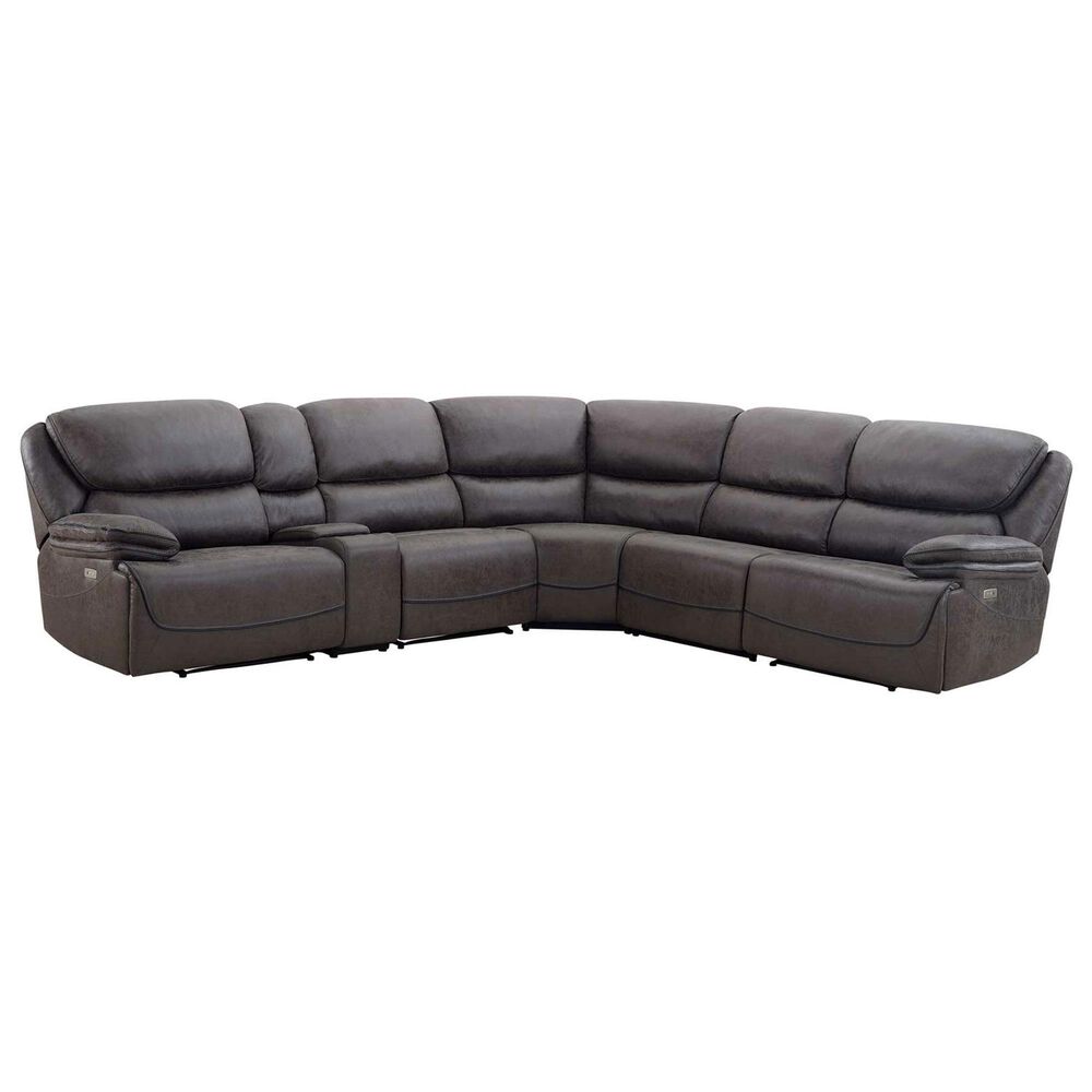Steve Silver Plaza 6-Piece Power Reclining Sectional in Smoked Gray, , large