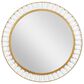 Maple and Jade 32" Round Wall Mirror in Golden Brown and White, , large