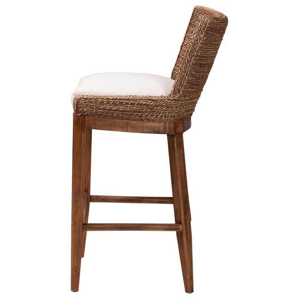Baxton Studio Ridley Bar Stool in Brown Wash, , large