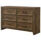 Crown Mark Lorraine 6-Drawer Dresser in Medium Brown, , large
