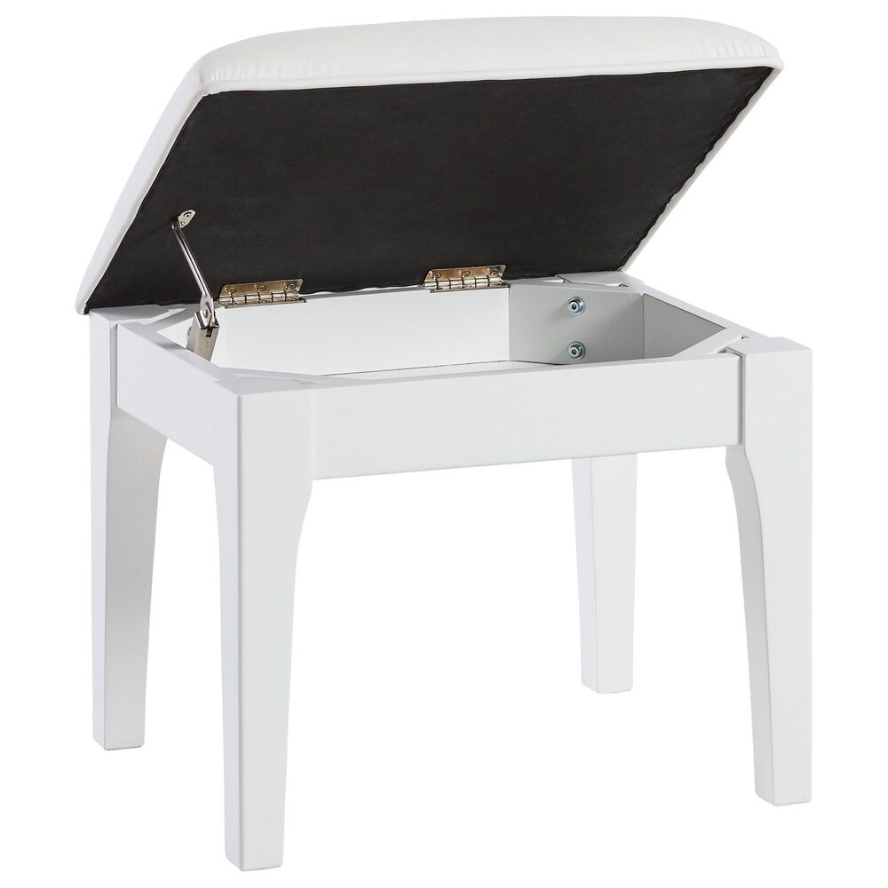 Millenium Chalanna Vanity Stool in Bright White, , large