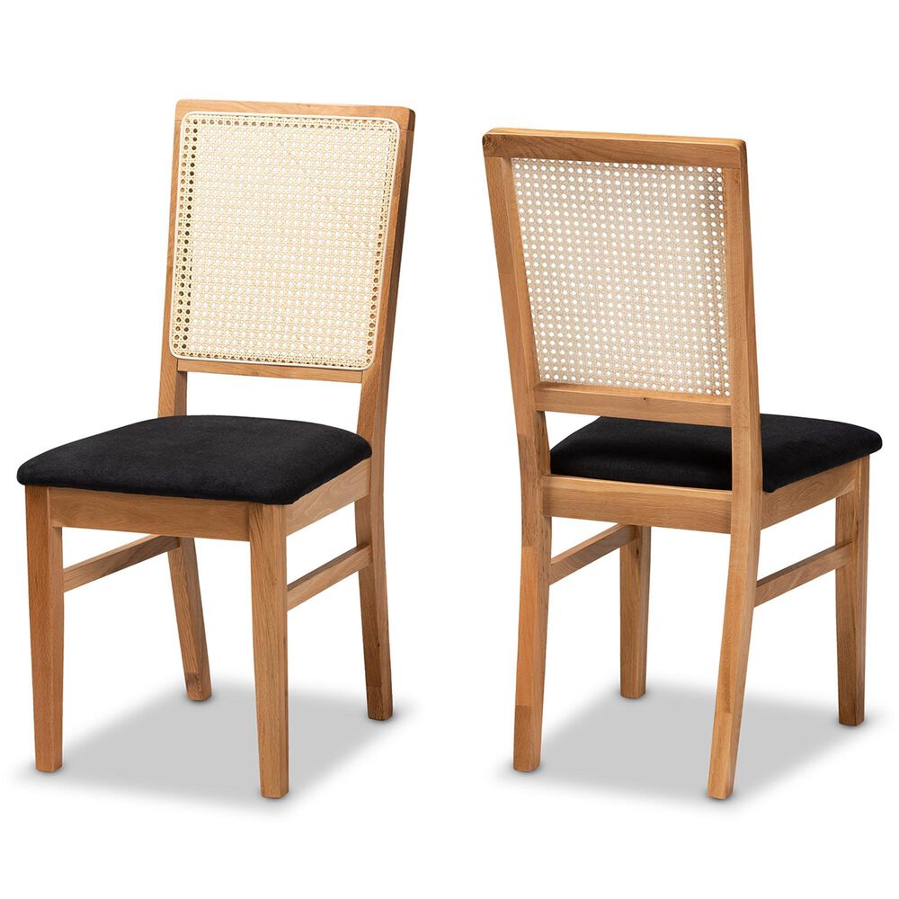 Baxton Studio Idris Side Chair in Oak Brown (Set of 2), , large