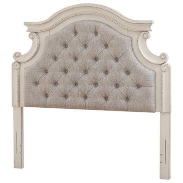 Ashley Realyn Queen Upholstered Panel Headboard in Chipped White, , large