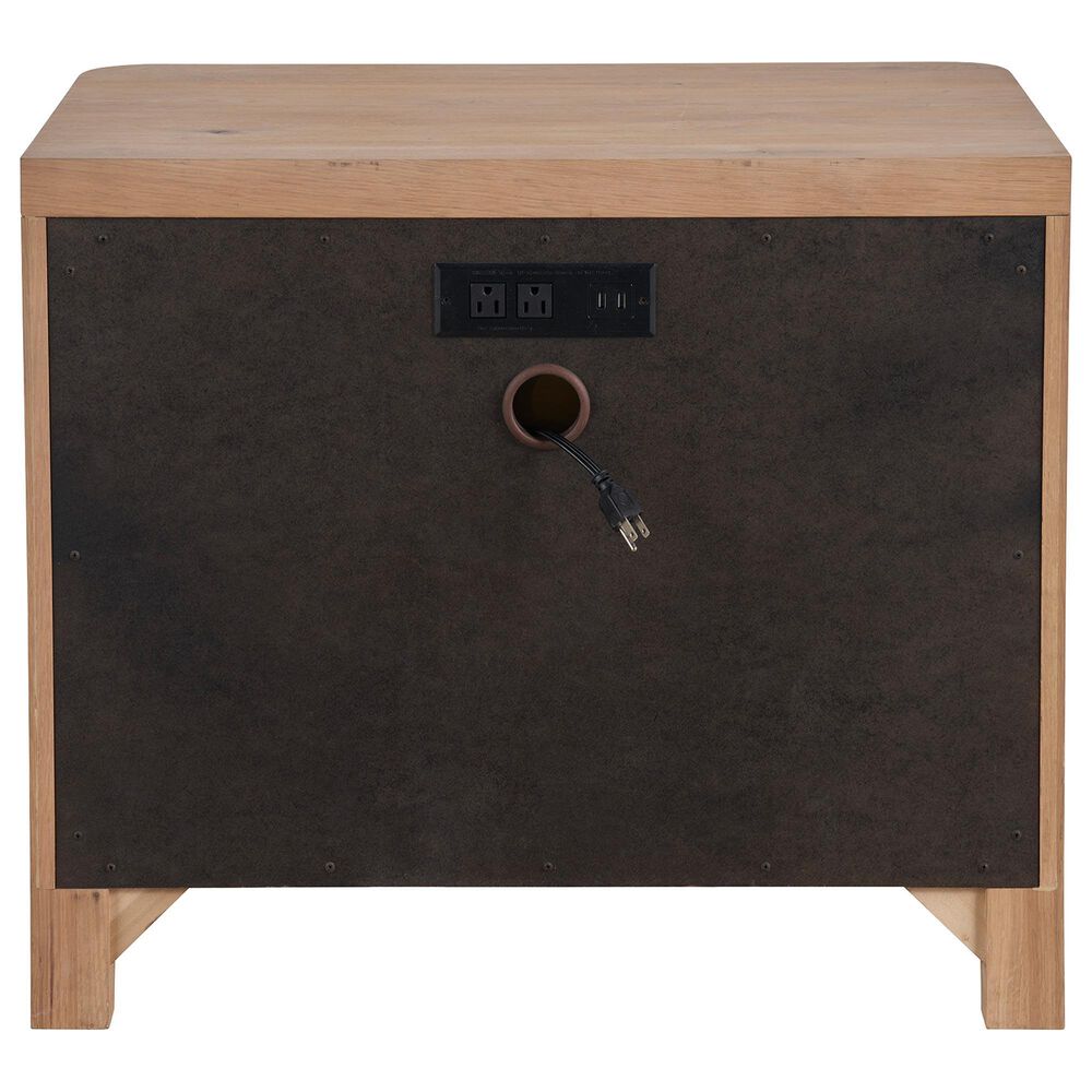 Universal Furniture Modern Walker King Panel Bed with Two Nightstands in Natural Oak, , large