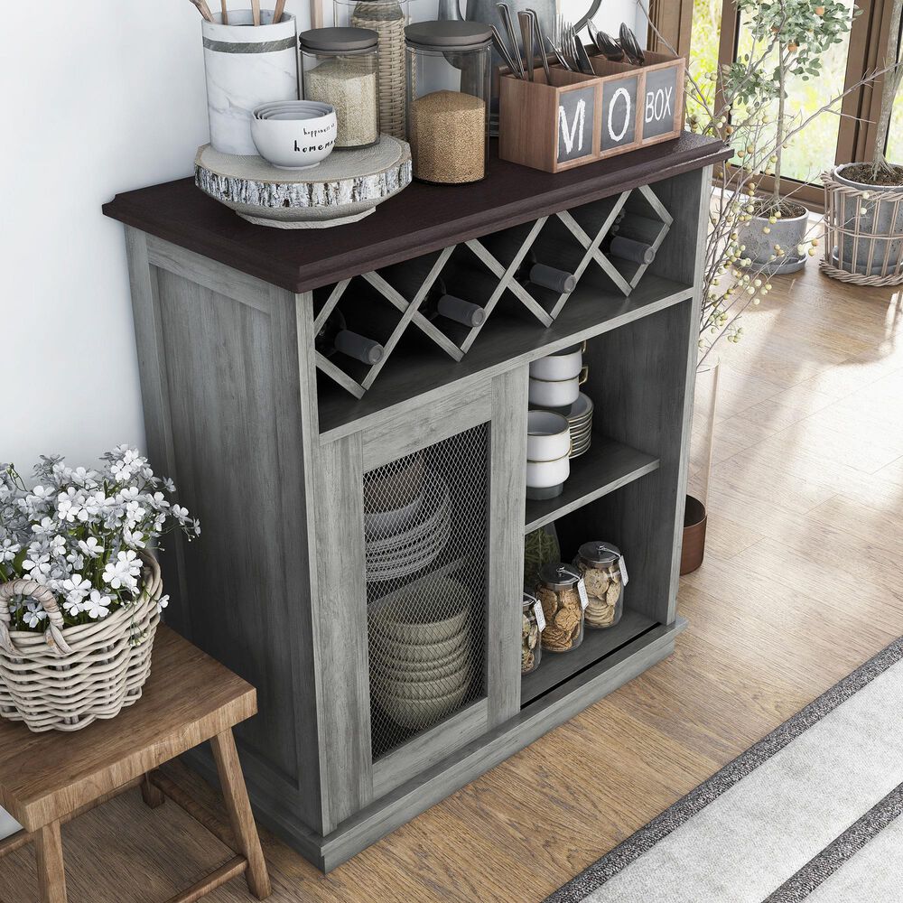 Furniture of America Clegg Buffet in Vintage Gray Oak, , large