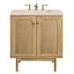 James Martin Vanities Laurent 30" Single Bathroom Vanity in Light Natural Oak with 3 cm Eternal Marfil Quartz Top and Rectangular Sink, , large