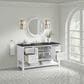 James Martin Vanities Breckenridge 60" Single Bathroom Vanity in Bright White with 3 cm Charcoal Soapstone Quartz Top and Rectangular Sink, , large
