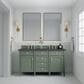James Martin Vanities Brittany 60" Double Bathroom Vanity in Smokey Celadon with 3 cm Charcoal Soapstone Quartz Top and Rectangular Sinks, , large