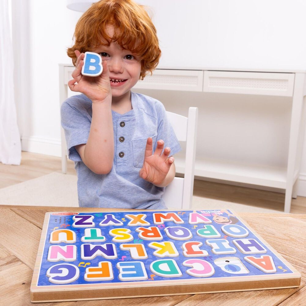 Melissa &amp; Doug Ms. Rachel Wooden Phonics Alphabet Sound Puzzle, , large