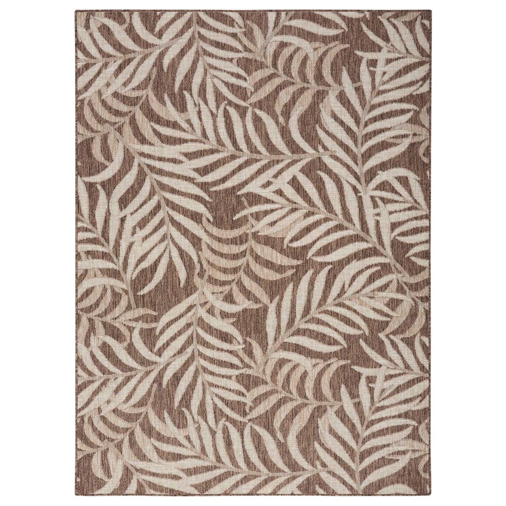Nourison Garden Oasis Nature Mocha 5&#39; x 7&#39; Indoor/Outdoor Area Rug, , large