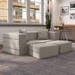 Jaxx Zipline Convertible Queen Sleeper Loveseat & Ottomans in Pewter Velvet, , large