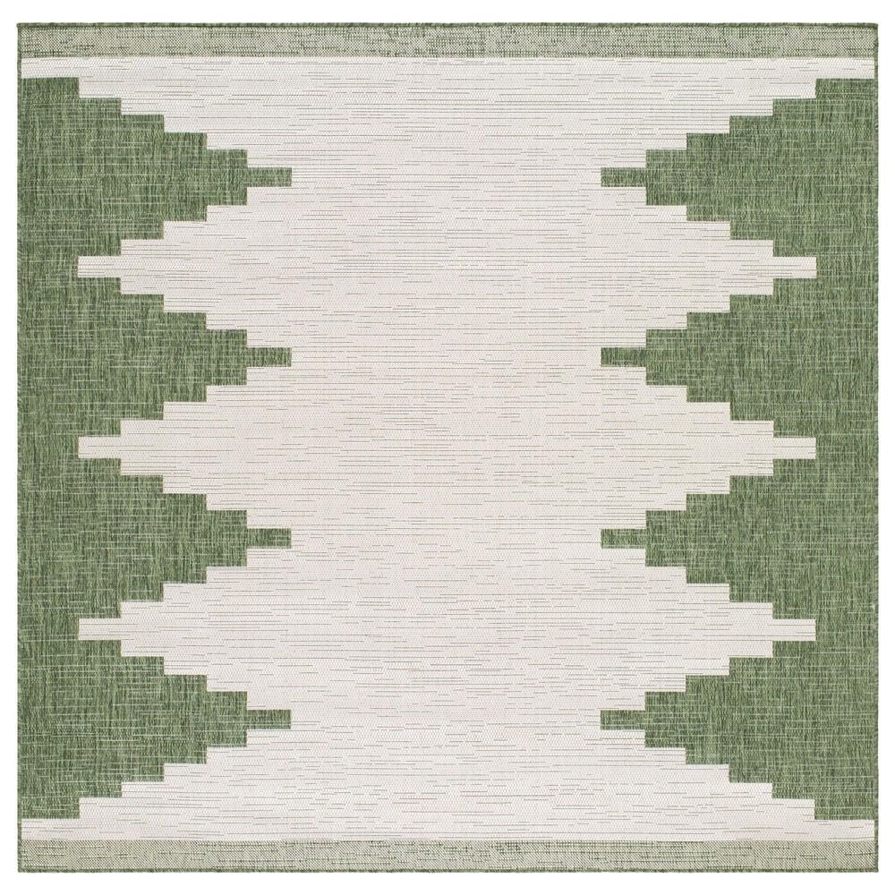 Surya Eagean EAG-2435 Grass Green, Ivory, Dark Green and Seafoam 7&#39;10&quot; Square Indoor/Outdoor Area Rug, , large