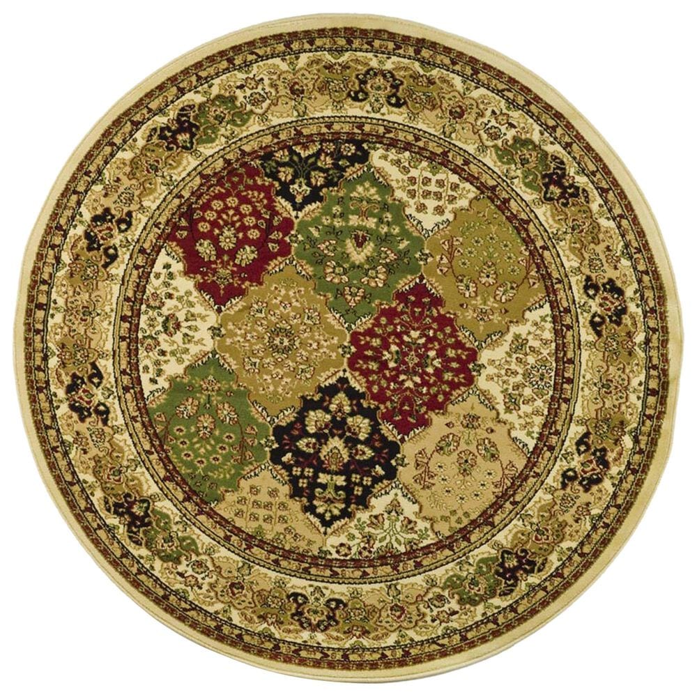 Safavieh Lyndhurst LNH221 8" Round Multicolor and Ivory Area Rug, , large
