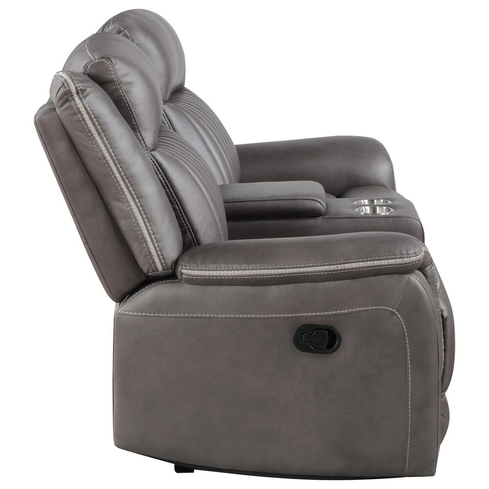 New Heritage Design Enzo Manual Reclining Loveseat in Gray, , large
