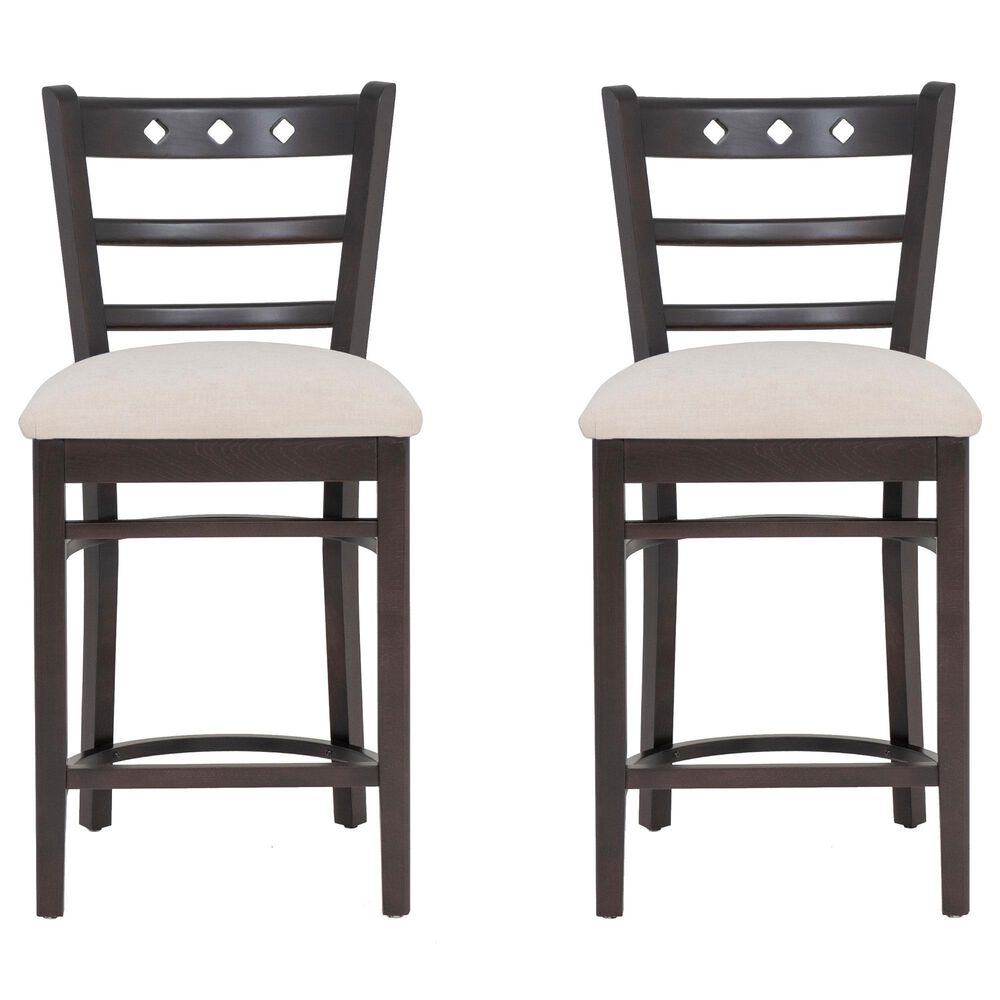 Linon Home Decor Darby Counter Stool in Espresso (Set of 2), , large