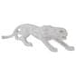 Maple and Jade Leopard Decorative Sculpture with Carved Faceted Diamond Exterior in Polished Silver, , large