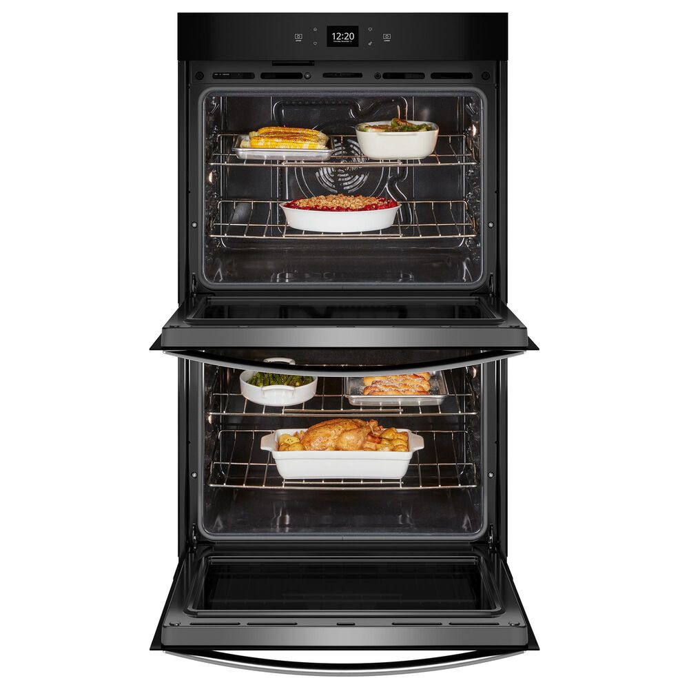 Whirlpool 2-Piece Kitchen Package with 10 Cu. Ft. Double Wall Oven and Electric Cooktop in Fingerprint Resistant Stainless Steel and Black, , large