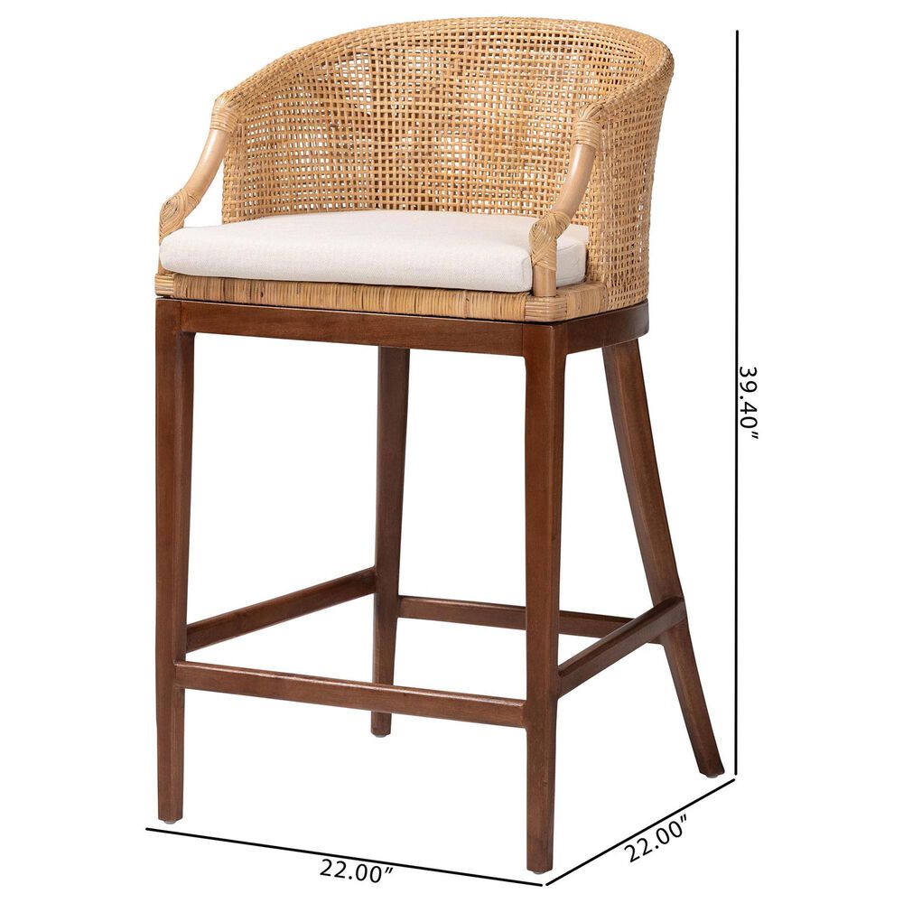 Baxton Studio Lumajang Bar Stool in Walnut Brown, , large