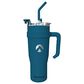 Hydroglacier 40 Oz Tumbler Bottle with Bent Straw in Deep Teal, , large