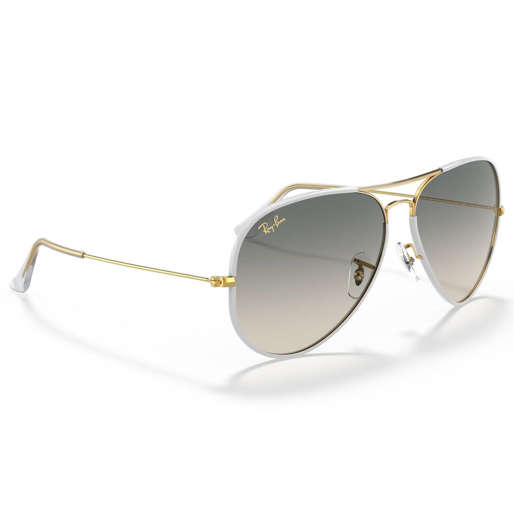 Ray-Ban Aviator Full Color Legend Sunglasses with Light Grey Lenses in Polished Grey, , large