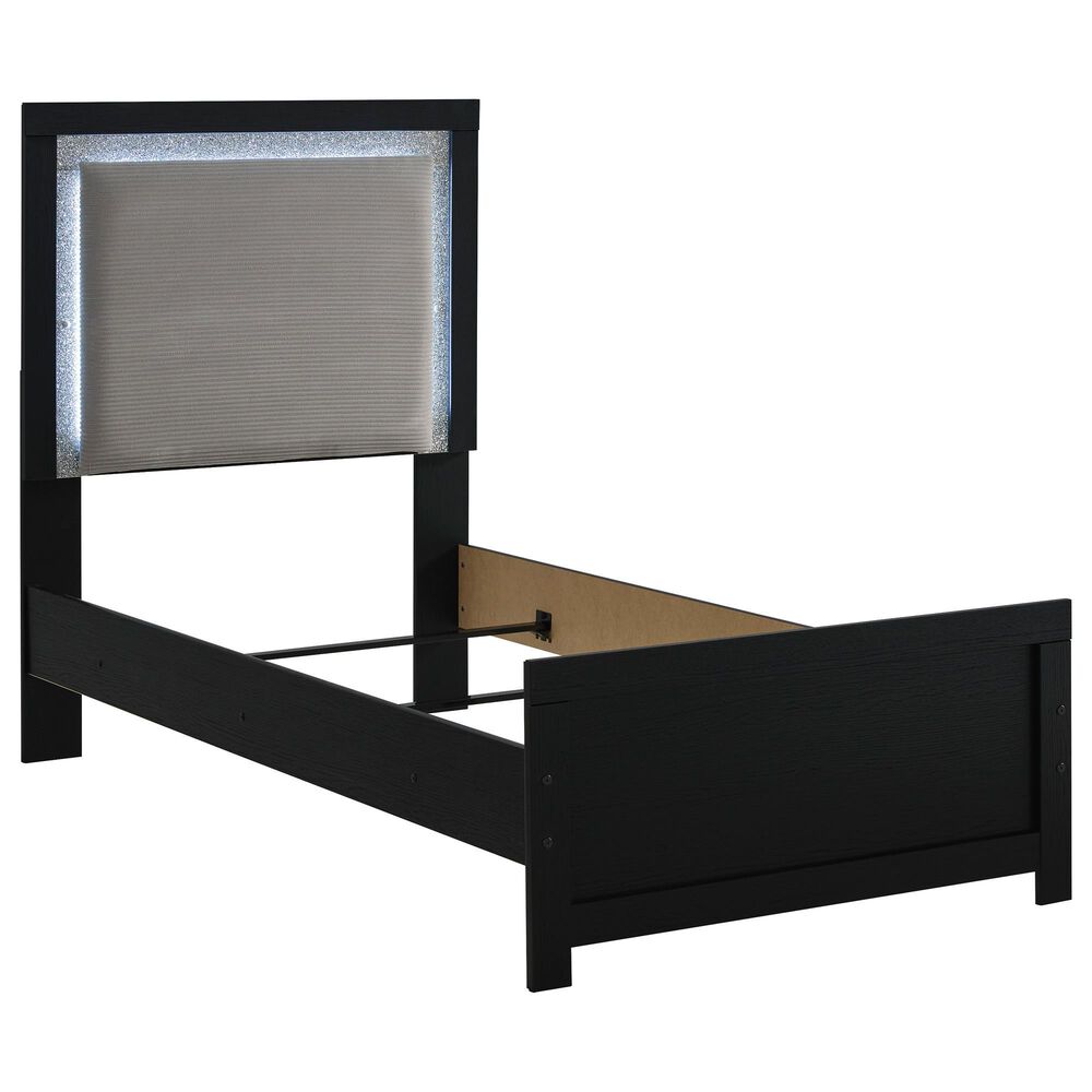 Ashley Maeling Twin Upholstered Panel Bed in Black and Gray, , large