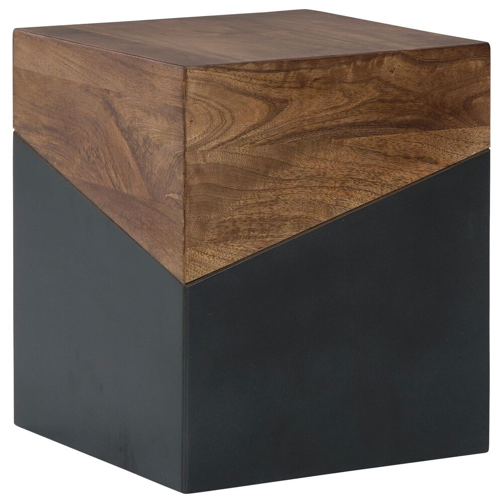 Ashley Trailbend Cube Accent Table in Brown and Gunmetal, , large