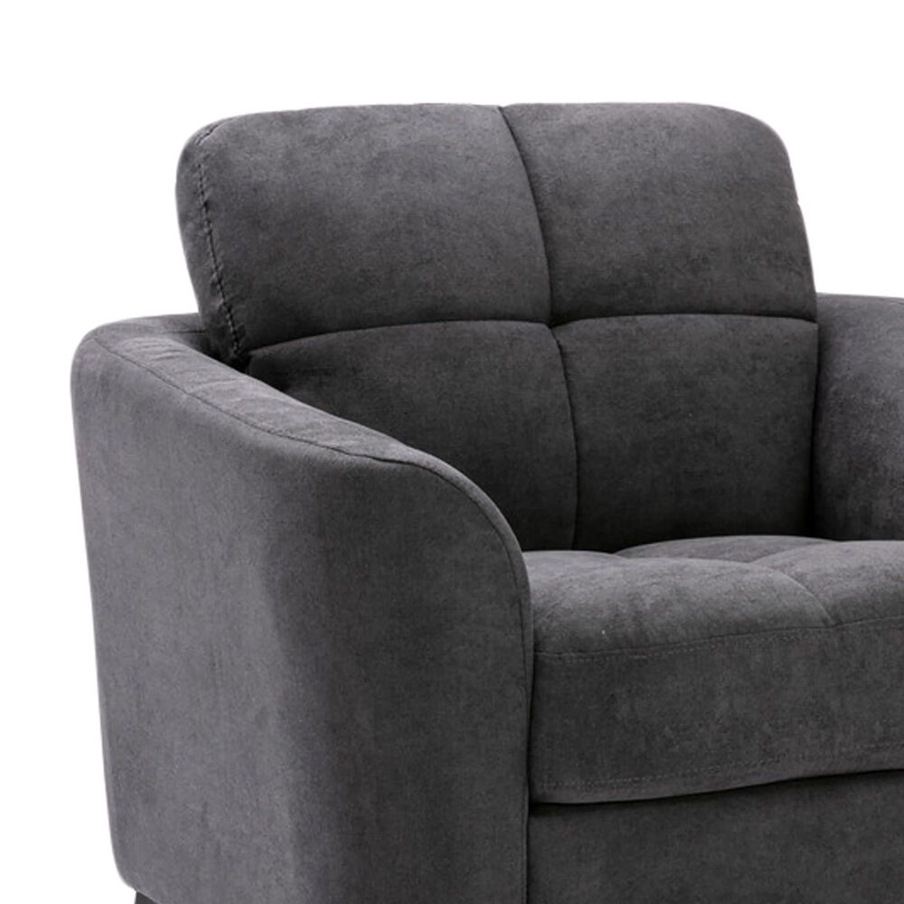 HOMLUX Accent Chair with Tufted Cushion in Gray, , large