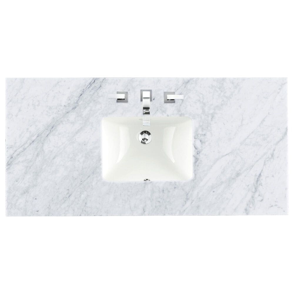 James Martin Vanities Breckenridge 48&quot; Single Vanity in Whitewashed Oak with 3 cm Carrara White Marble Top, , large