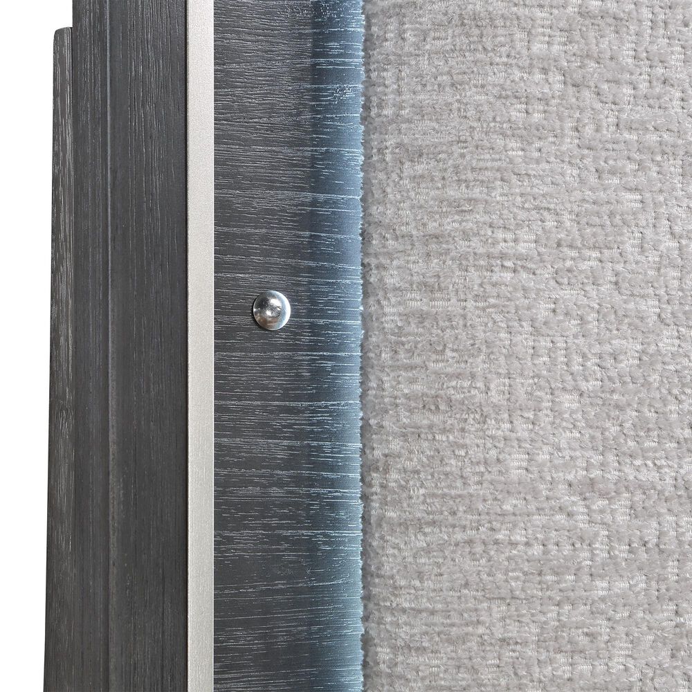 New Heritage Design Odessa Queen Upholstered Bed in Charcoal and Silver, , large