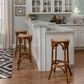Linon Home Decor Rae Rattan Bar Stool in Rich Walnut, , large