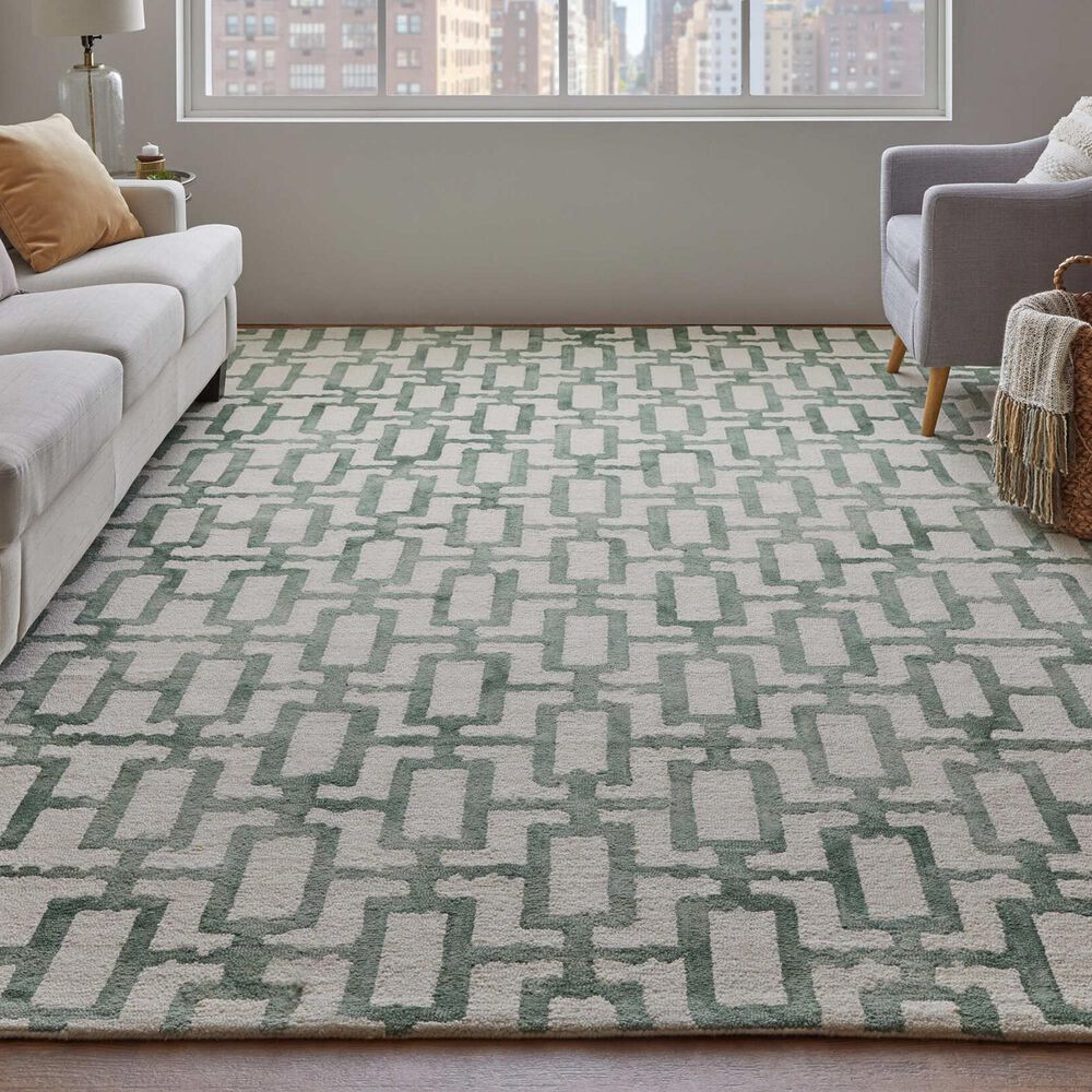 Feizy Lorrain 3&#39;6&quot; x 5&#39;6&quot; Green and Ivory Area Rug, , large