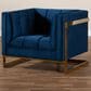 Baxton Studio Ambra Arm Chair in Navy Blue, , large