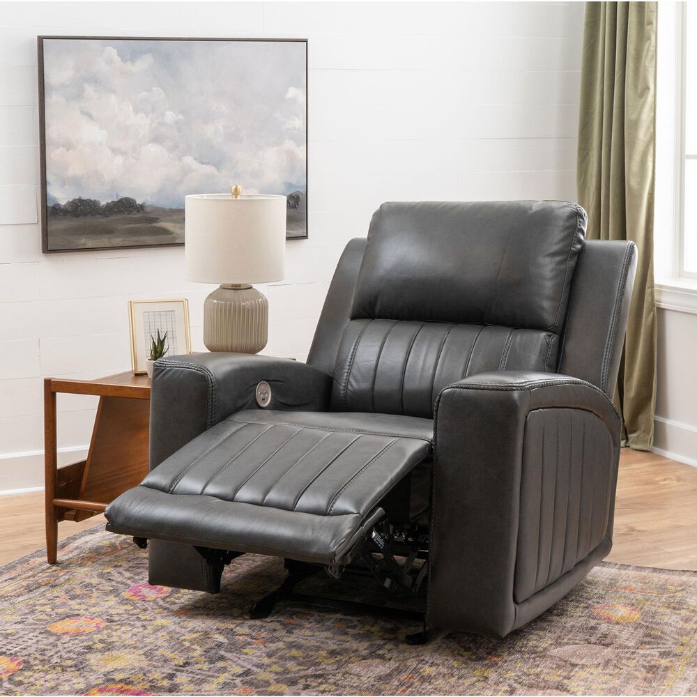 Linon Home Decor Izaiah Power Glider Recliner in Grey, , large