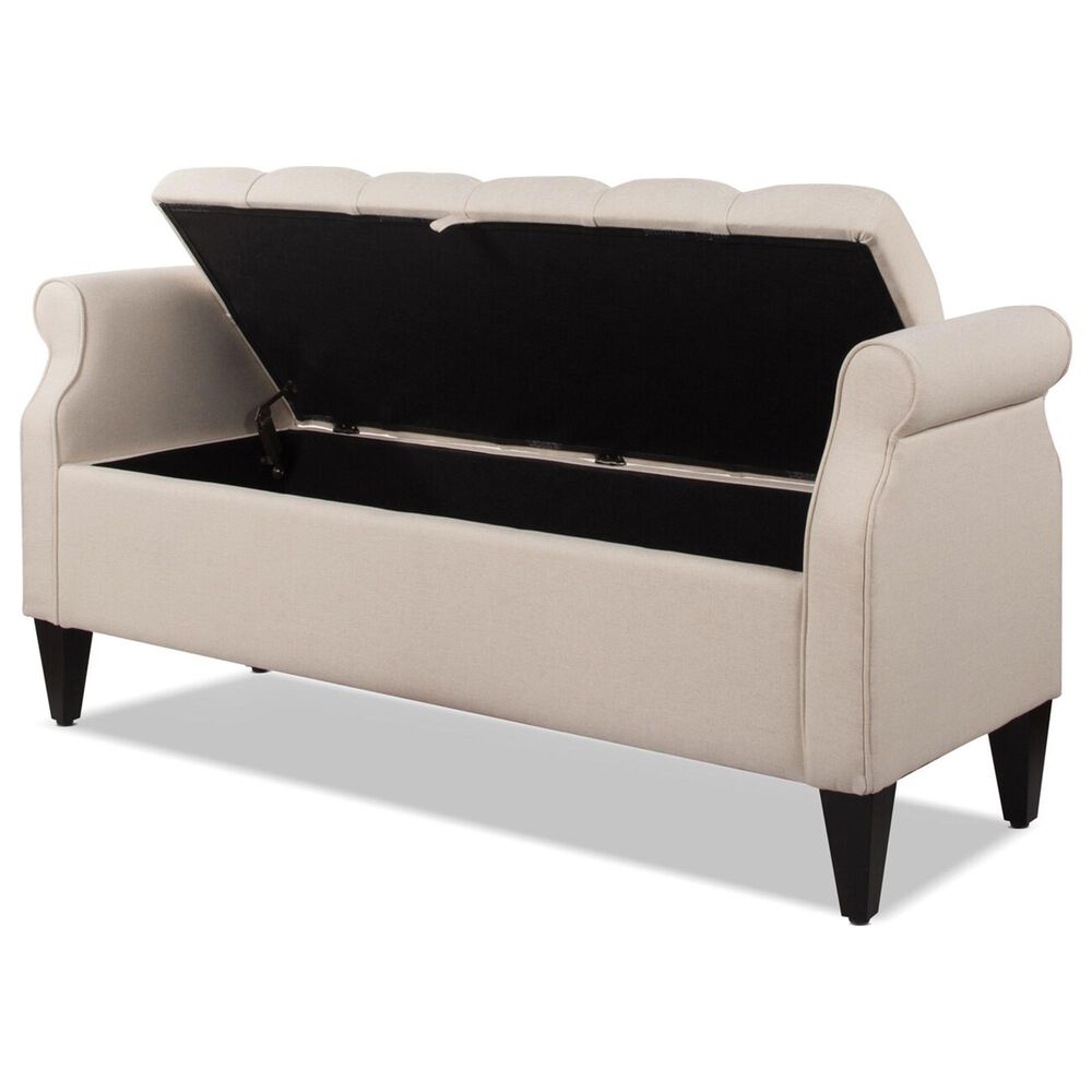Jennifer Taylor Home Jacqueline Tufted Roll Arm Storage Bench in Sky Neutral, , large