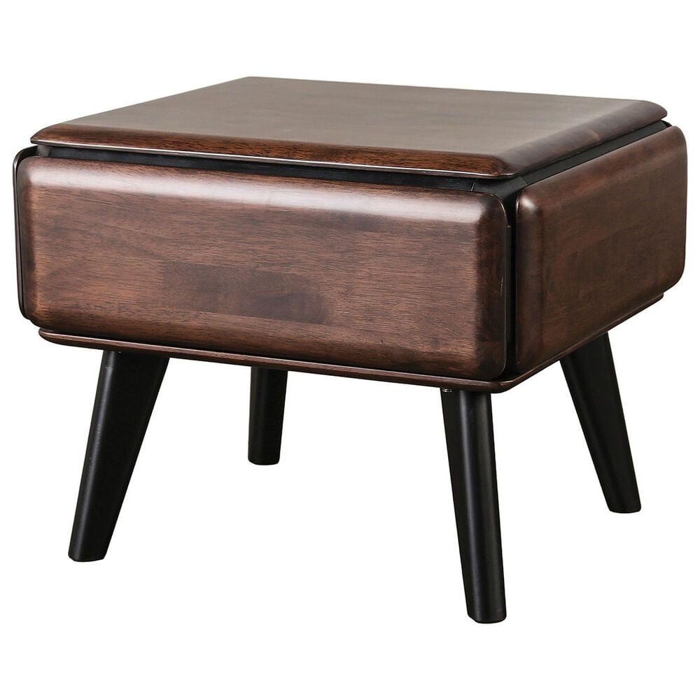 Furniture of America End Table with Storage Drawer in Rich Walnut, , large