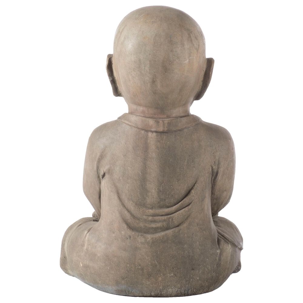 Alfresco Home Praying Buddha Patio Statue in Antique Brown, , large