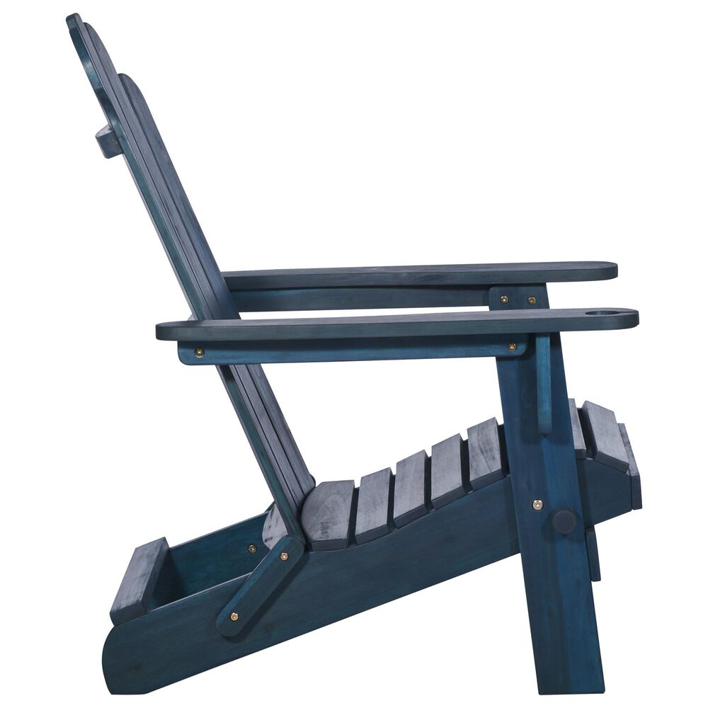 Walker Edison Patio Adirondack Chair in Navy Blue, , large