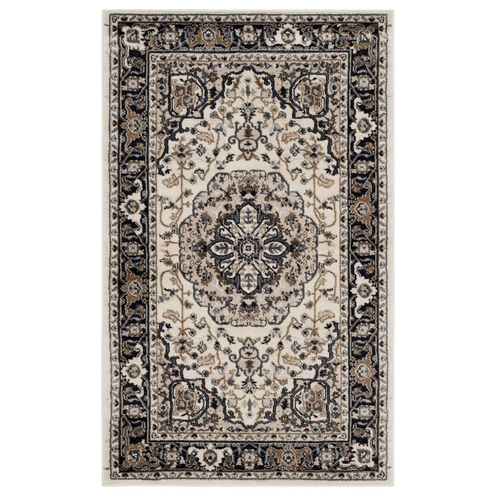 Safavieh Lyndhurst LNH334 3"3" x 5"3" Cream and Navy Area Rug, , large