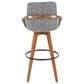 Lumisource Cosmo Swivel Barstool with Grey Noise Cushion in Walnut and Black, , large