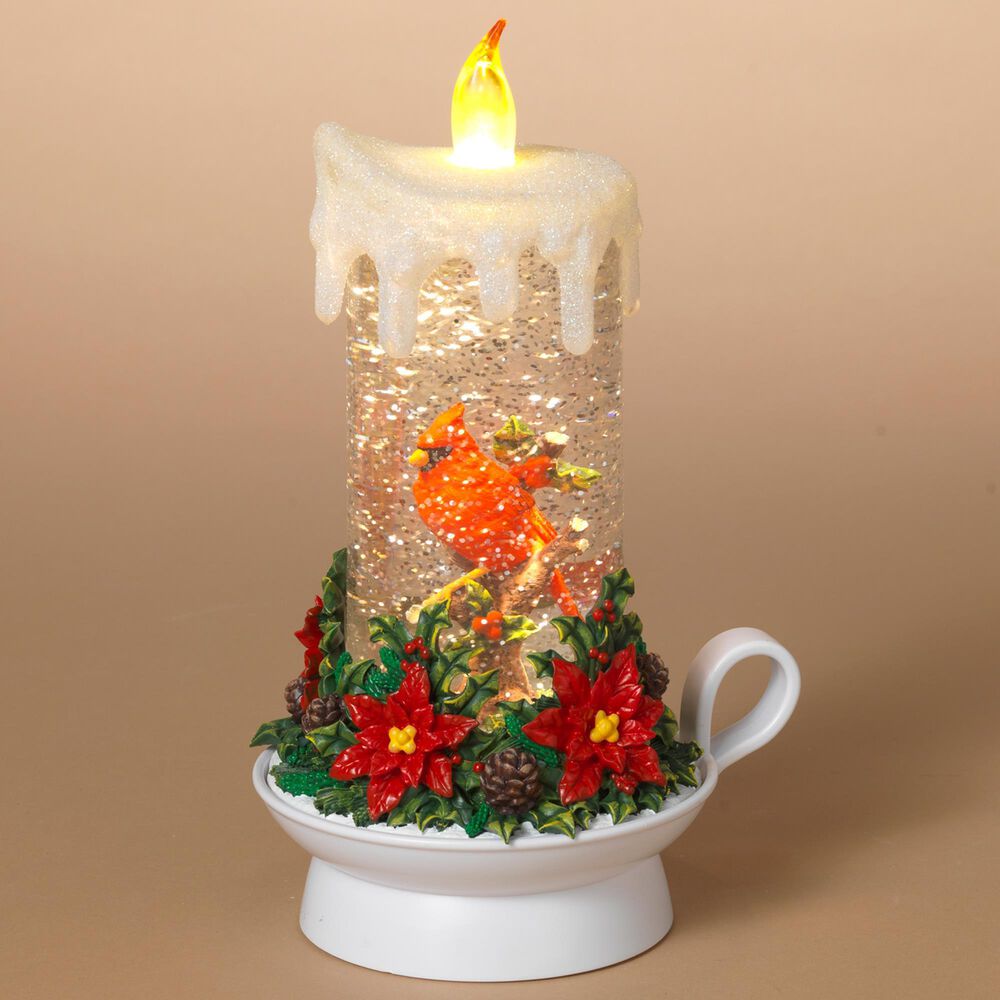 The Gerson Company Lighted Cardinal Spinning Water Globe Candle in Assort, , large