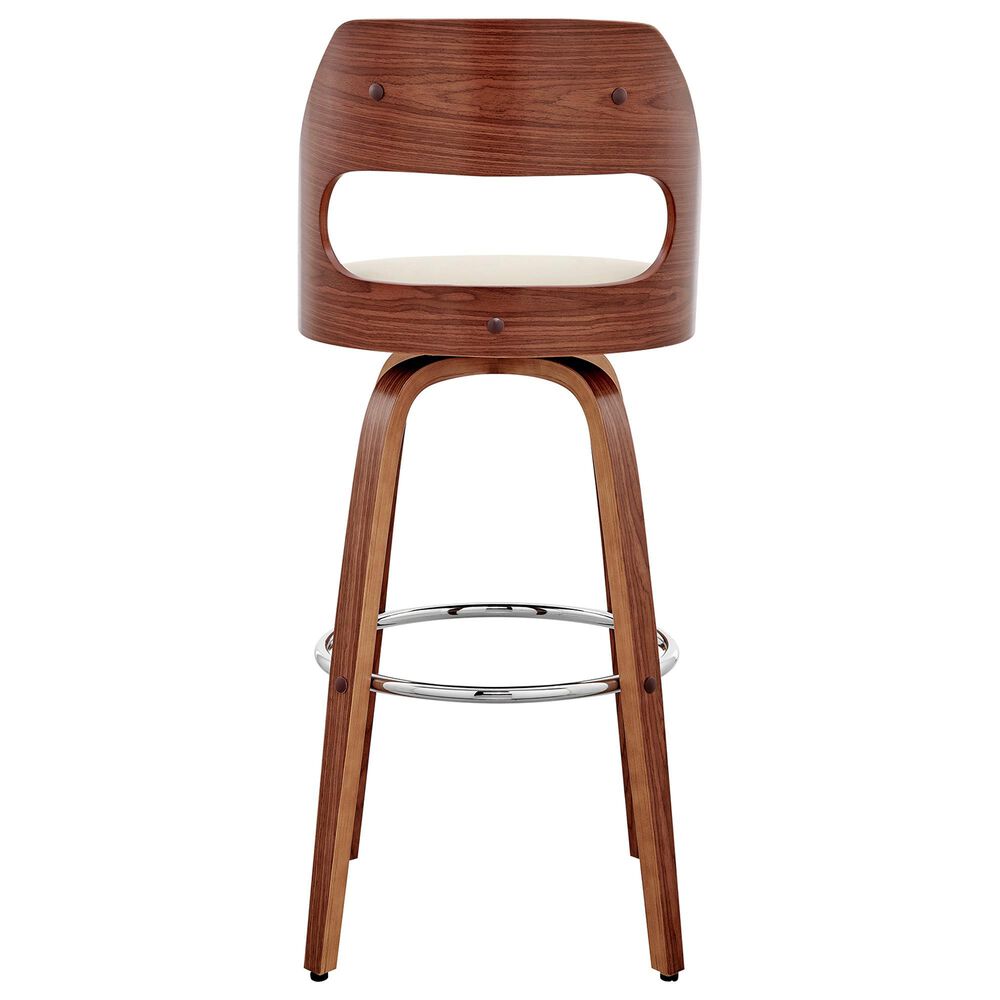Armen Living Julius 30&quot; Swivel Barstool in Cream and Walnut, , large