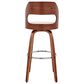 Armen Living Julius 30" Swivel Barstool in Cream and Walnut, , large